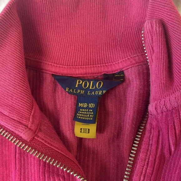 Polo - Ralph Lauren - long sleeve pullover velour sweater/jacket. Size M (8-10) - Picture 3 of 5